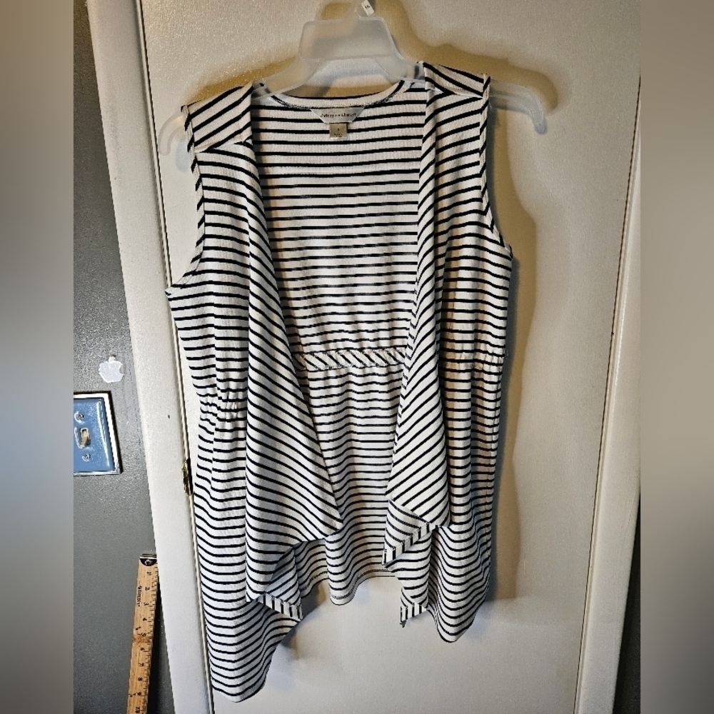 Christopher & Banks Women's Size Small Striped Cardigan Vest